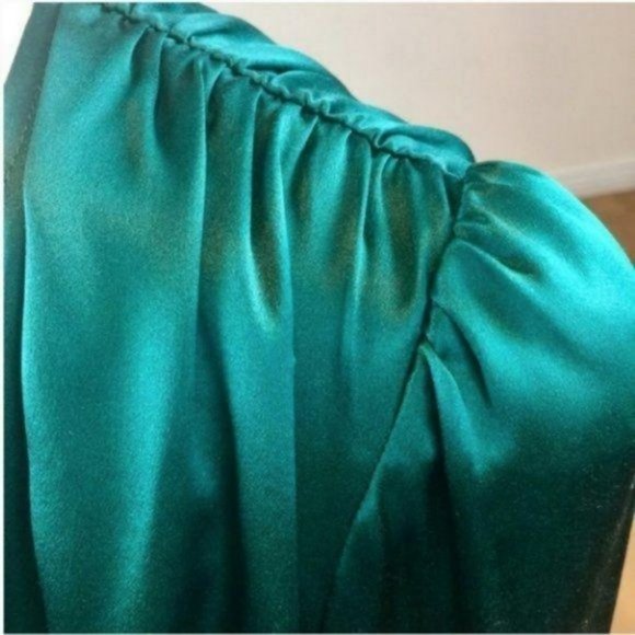 Reformation Nicola Silk Midi Dress Emerald Green 4 - Picture 8 of 12